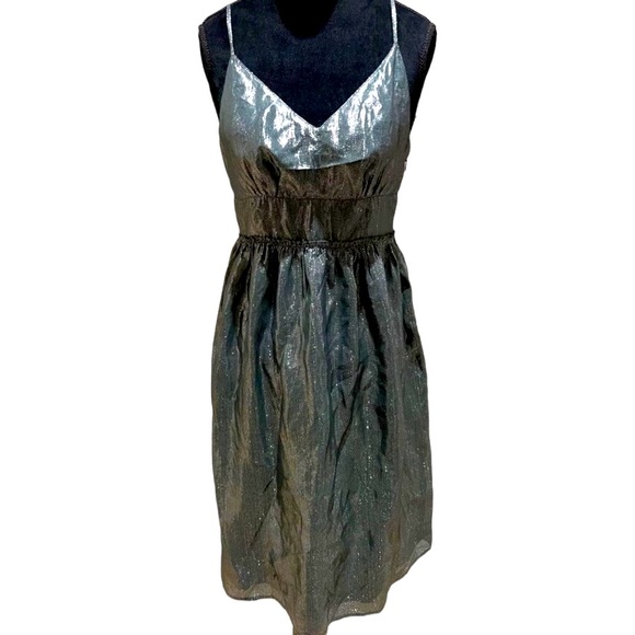 SEE BY CHLOE Green Glitter Sheen Party Dress Silk Women’s size 6 - Picture 2 of 9